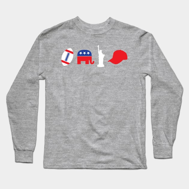 Life Liberty Football American Republican Long Sleeve T-Shirt by machmigo